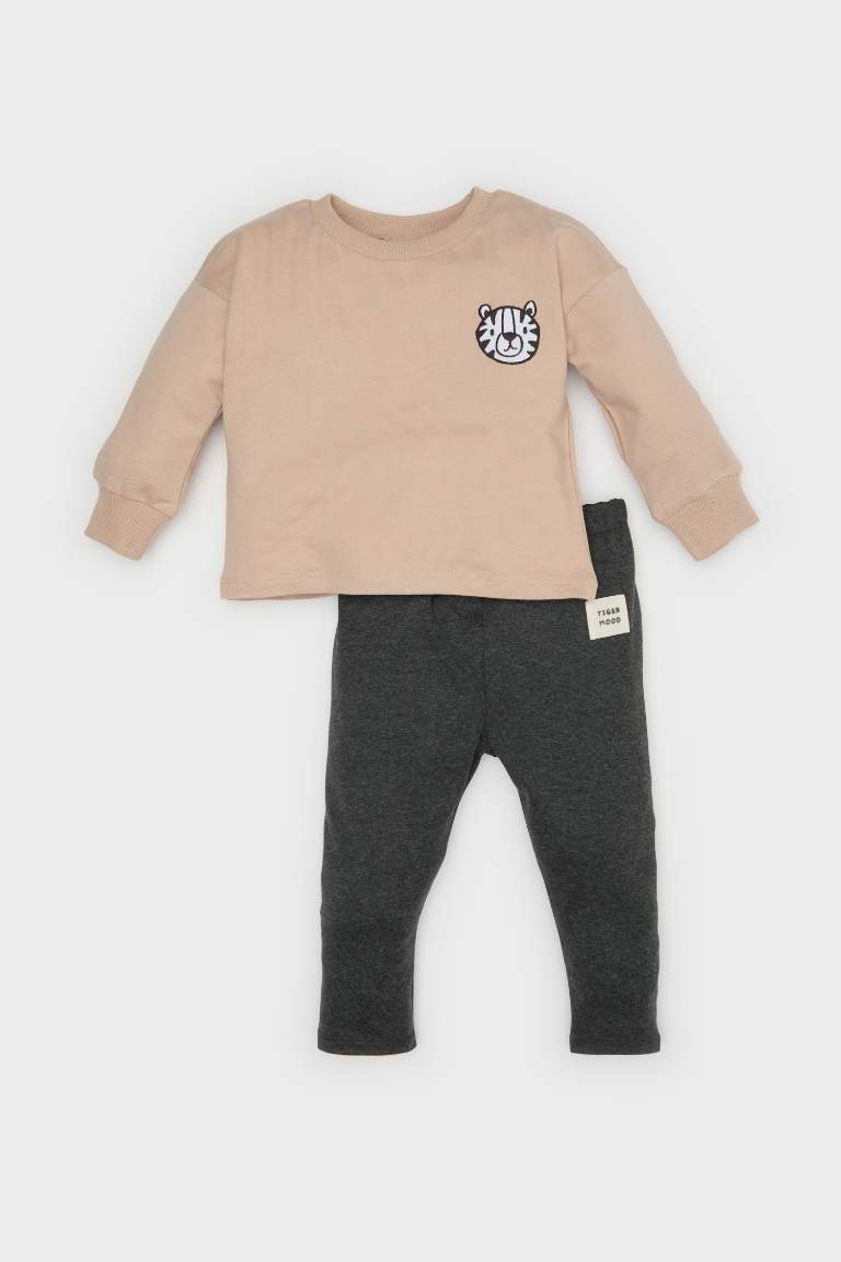 Baby Boy Printed Sweatshirt Bottom 2 Piece Set