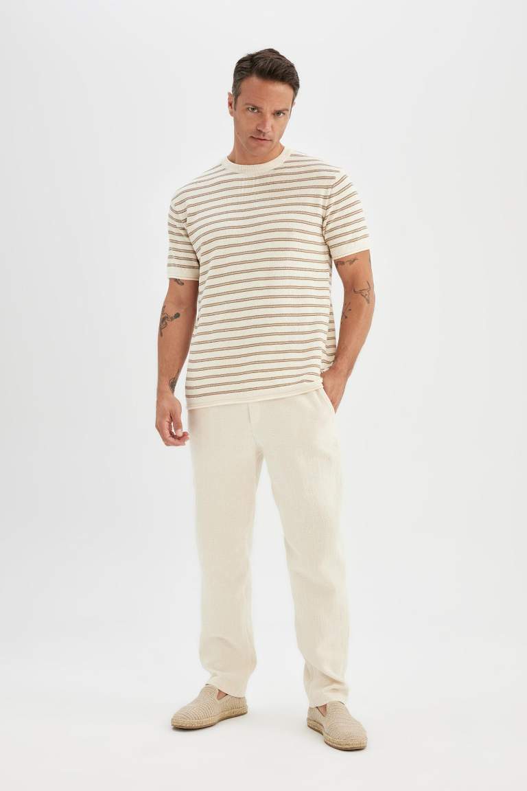 Relax Fit Regular Hem Cotton Trousers