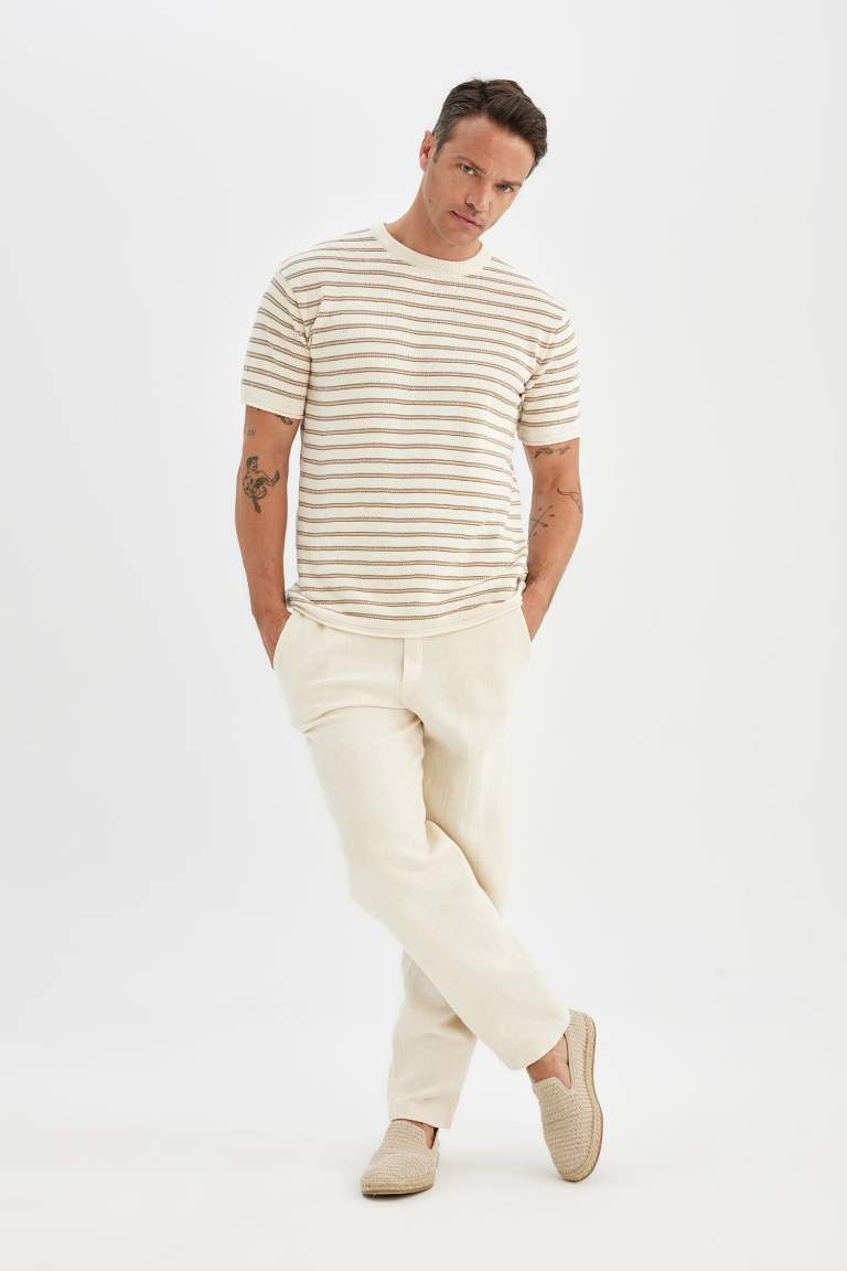 Relax Fit Regular Hem Cotton Trousers