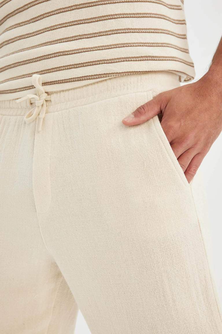 Relax Fit Regular Hem Cotton Trousers