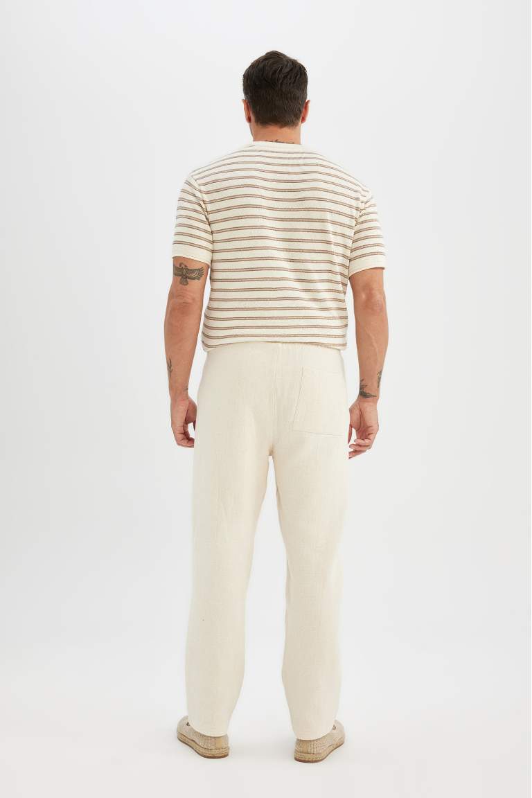 Relax Fit Regular Hem Cotton Trousers