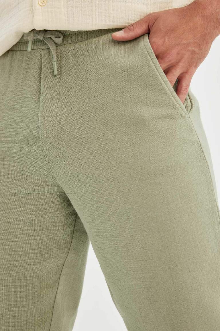 Relax Fit Regular Hem Cotton Trousers