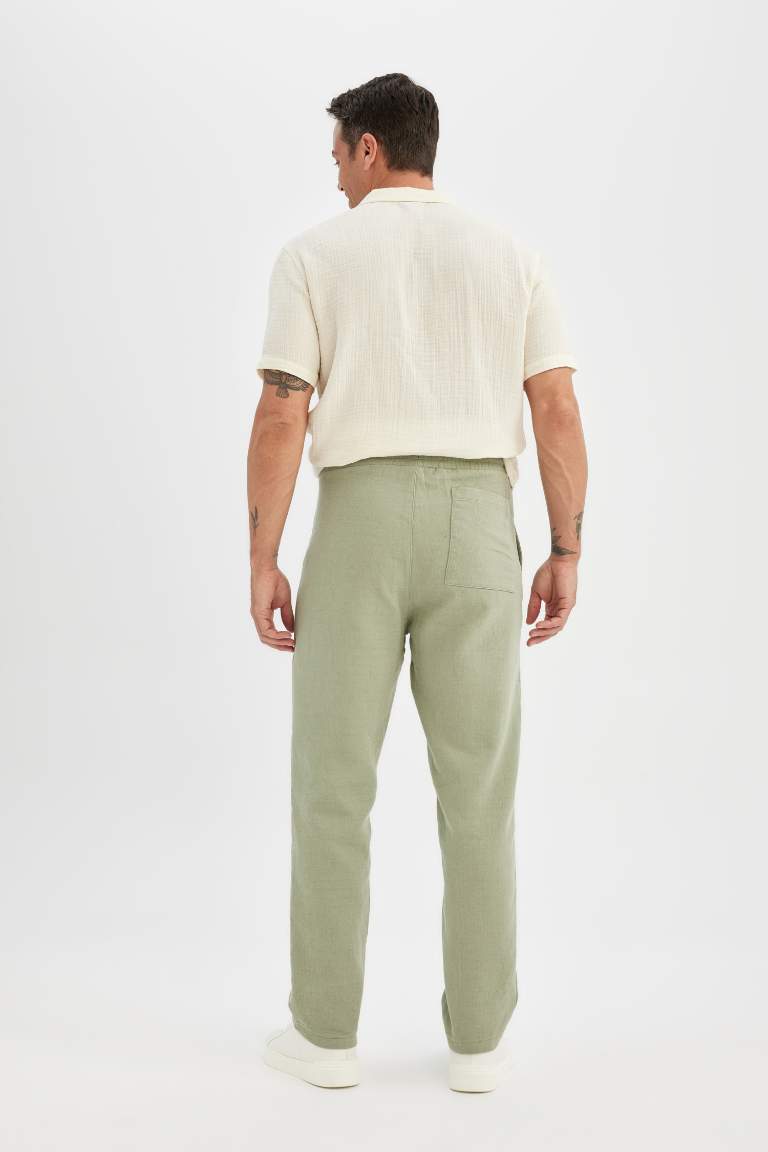 Relax Fit Regular Hem Cotton Trousers