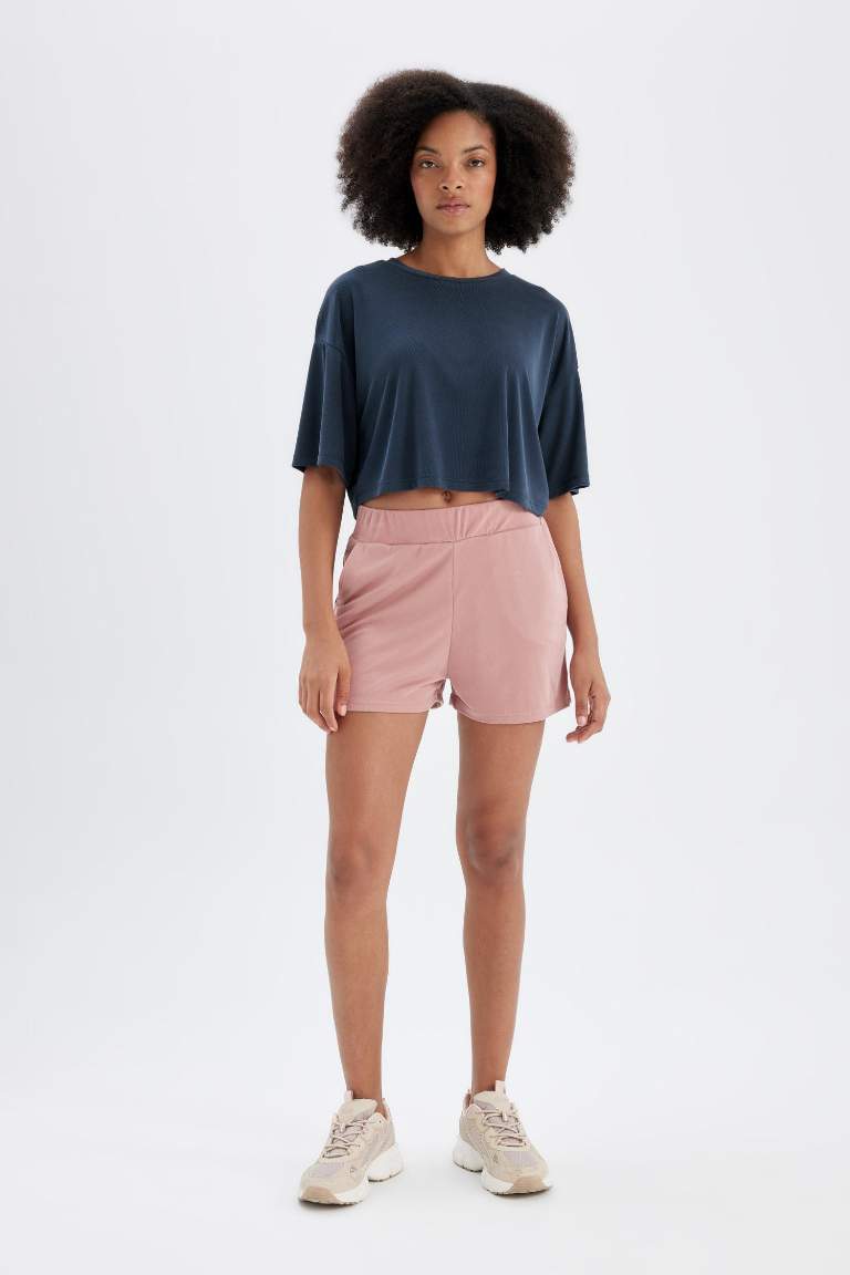 Crop Crew Neck modal Short Sleeve T-Shirt