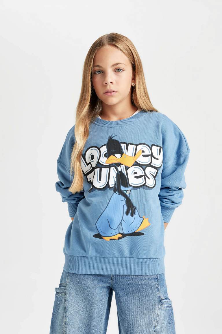 Sweat-shirt Oversize à Col rond Looney Tunes pour Fille