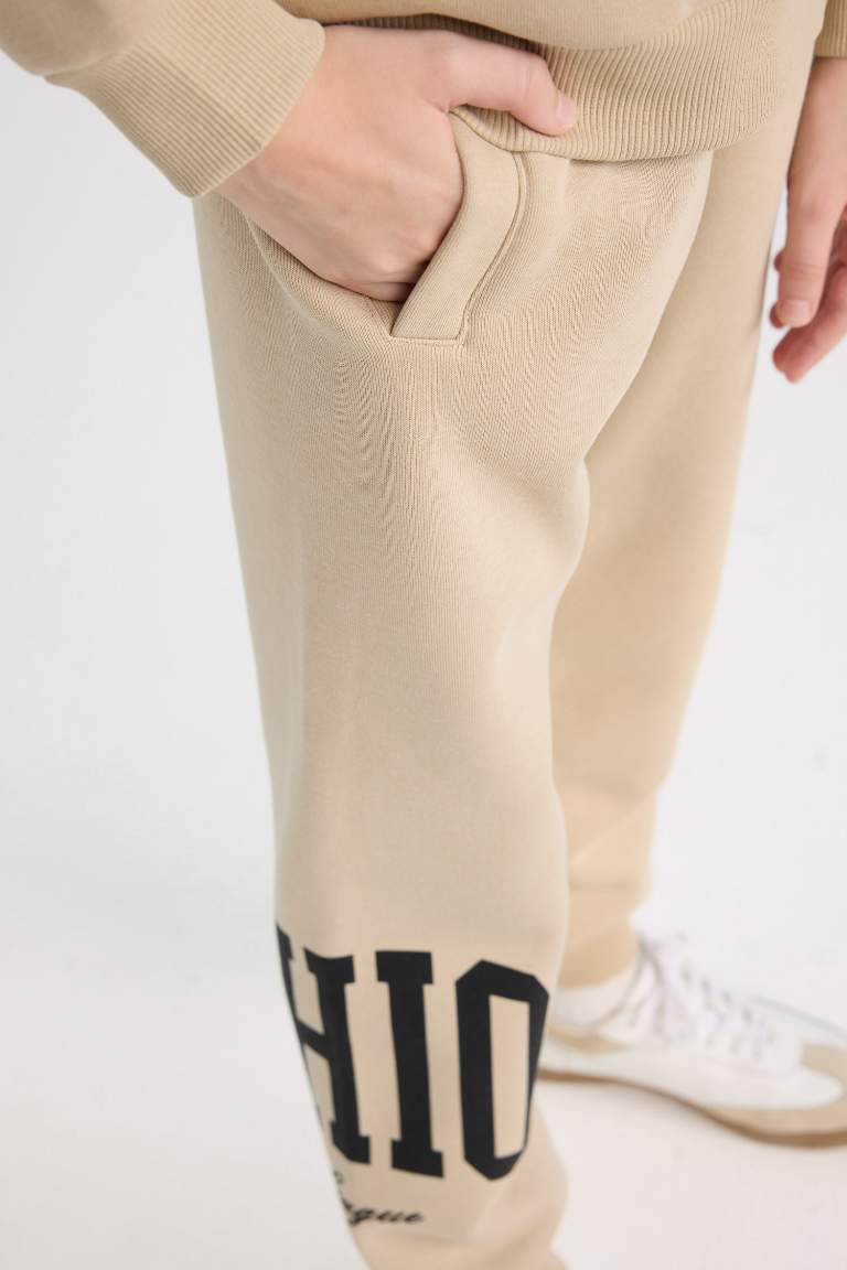 Boy Regular Fit Elastic Waist Leg Printed Sweatpants