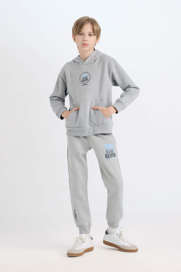 Boy Regular Fit Elastic Waist Leg Printed Sweatpants