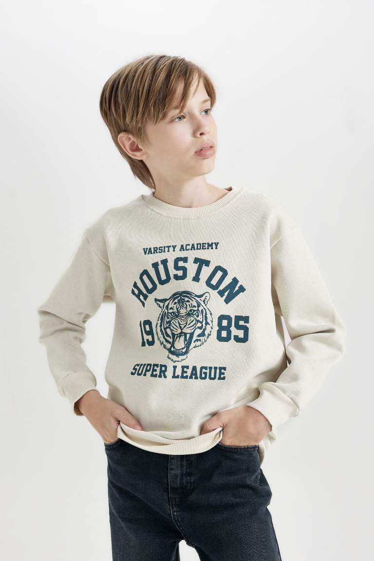 Boy Crew Neck Printed Sweatshirt