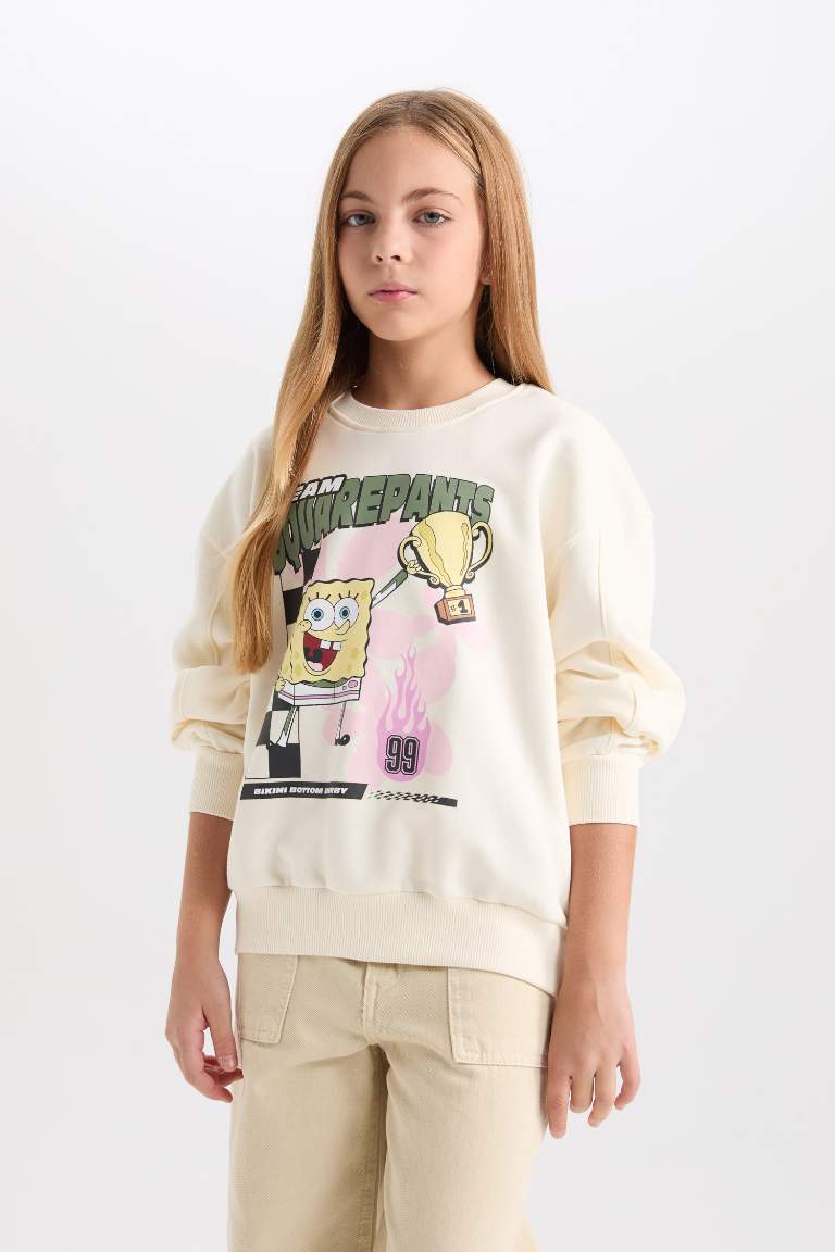 Sweat-shirt Spongebob à à Coupe décontractée et Col rond