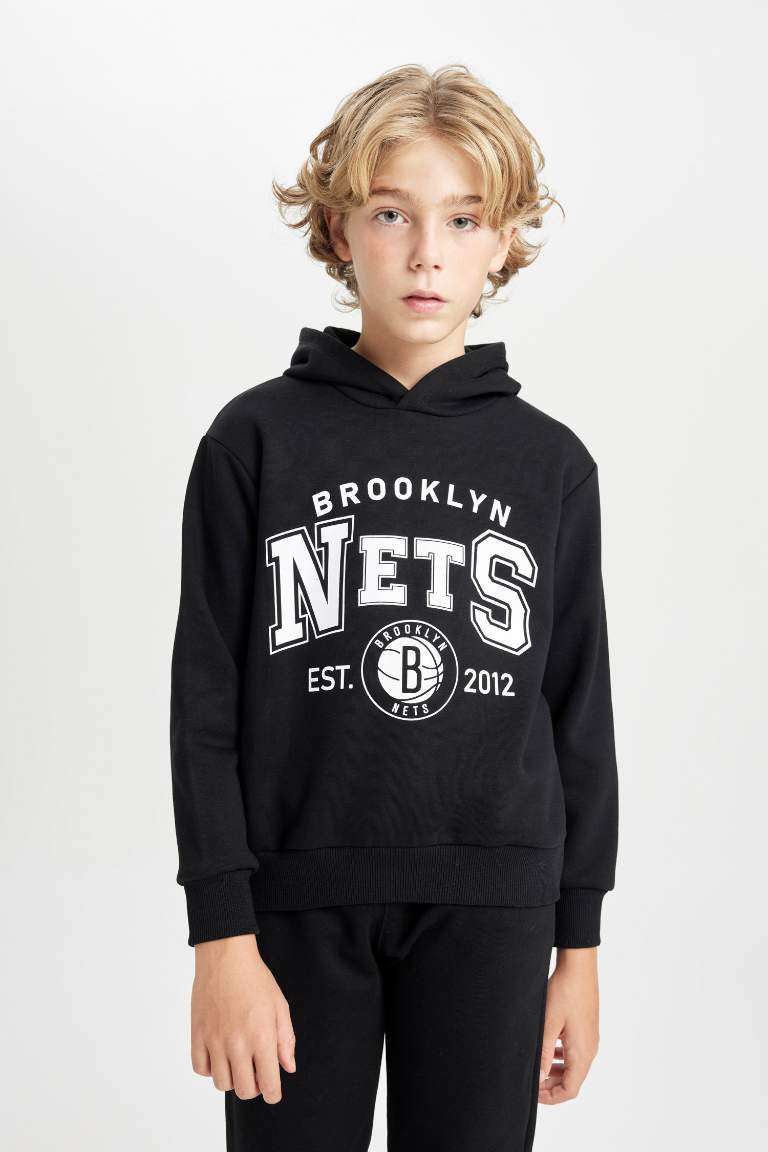 Boy NBA Brooklyn Nets Hooded Thick Sweatshirt