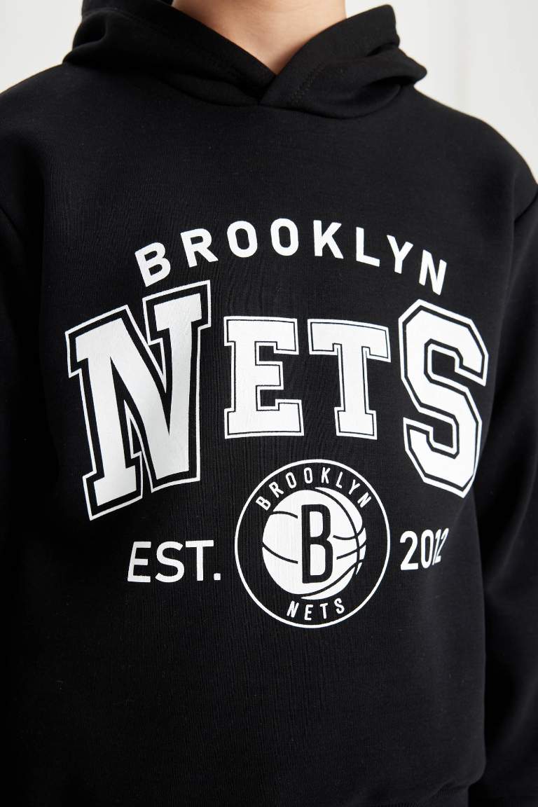 Boy NBA Brooklyn Nets Hooded Thick Sweatshirt