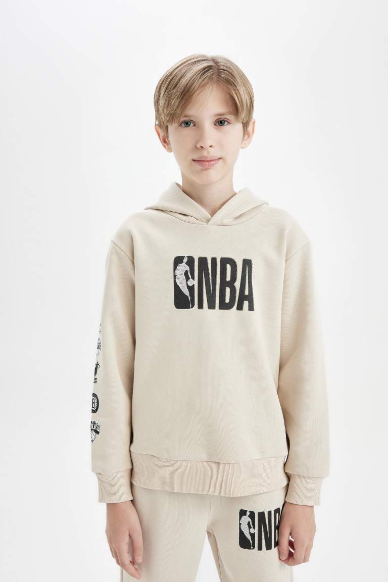 Boy NBA Current Teams Regular Fit Crew Neck Thick Sweatshirt