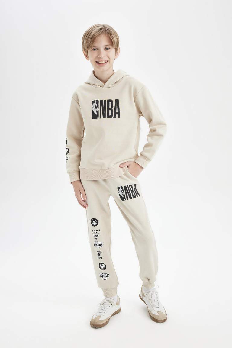 Boy NBA Current Teams Regular Fit Crew Neck Thick Sweatshirt