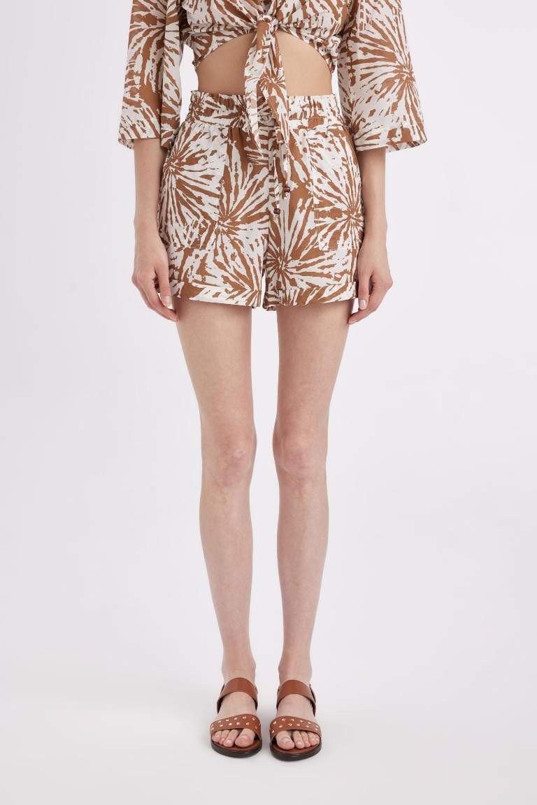 Voile High Waist Short Leg Shorts