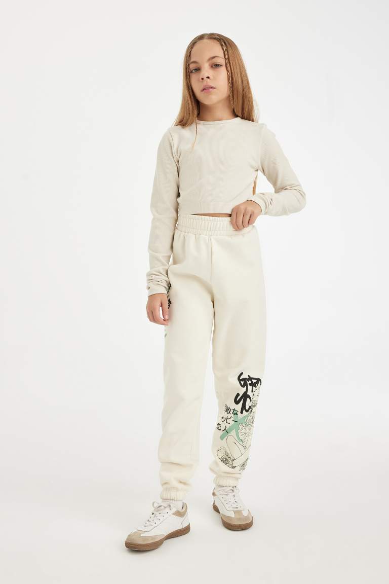 Pantalon de jogging imprimé à taille élastique pour fille