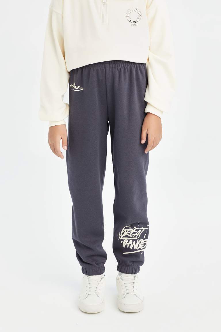 Girl Printed Elastic Waist Jogger Sweatpants