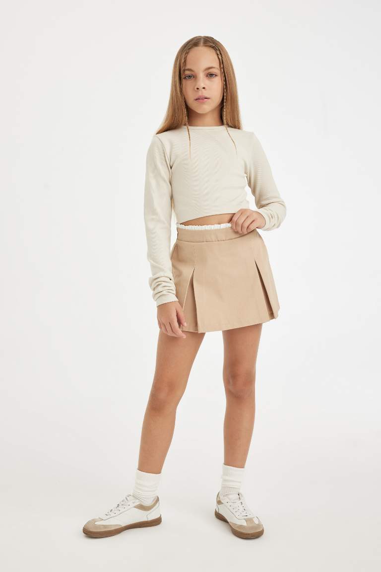 Girl Gabardine Pleated Skort