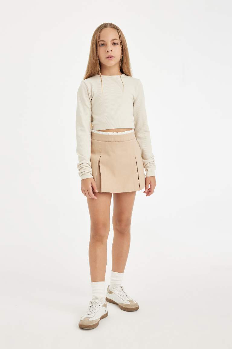 Girl Gabardine Pleated Skort