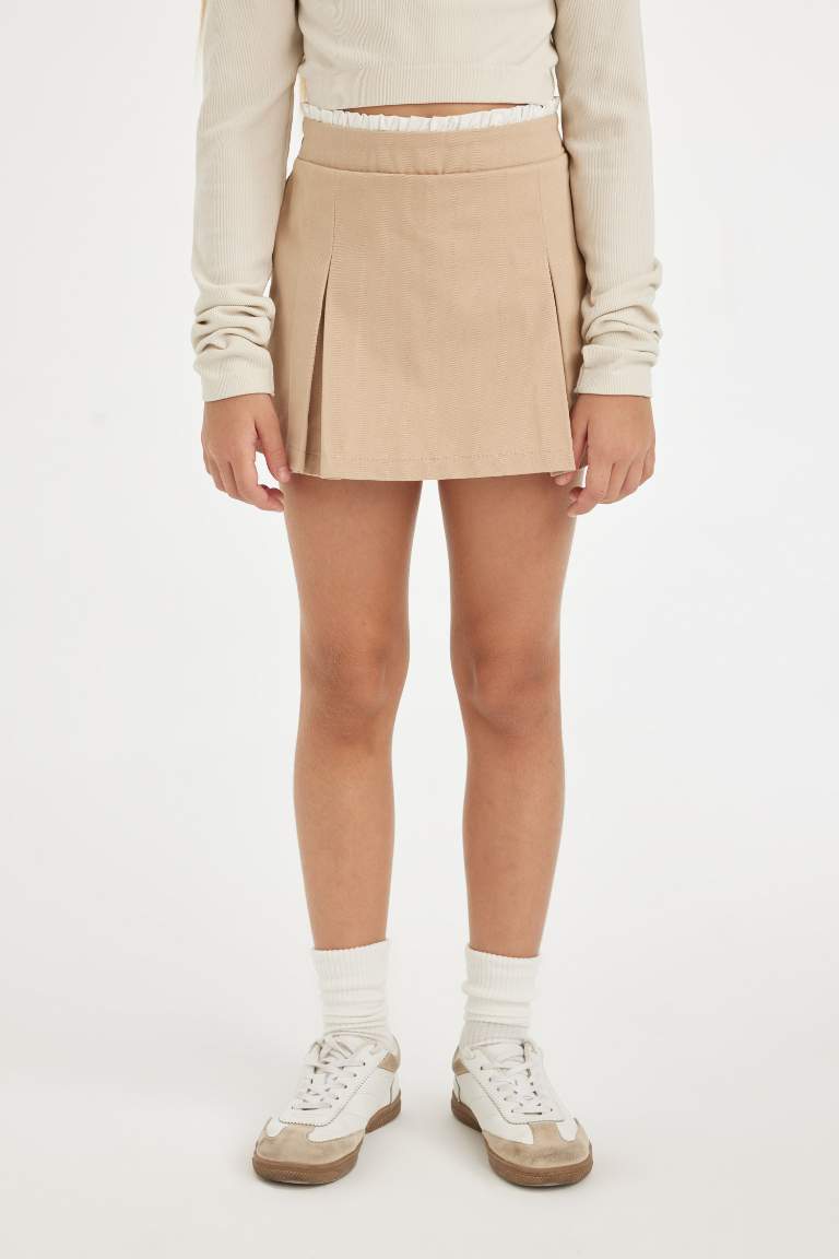 Girl Gabardine Pleated Skort