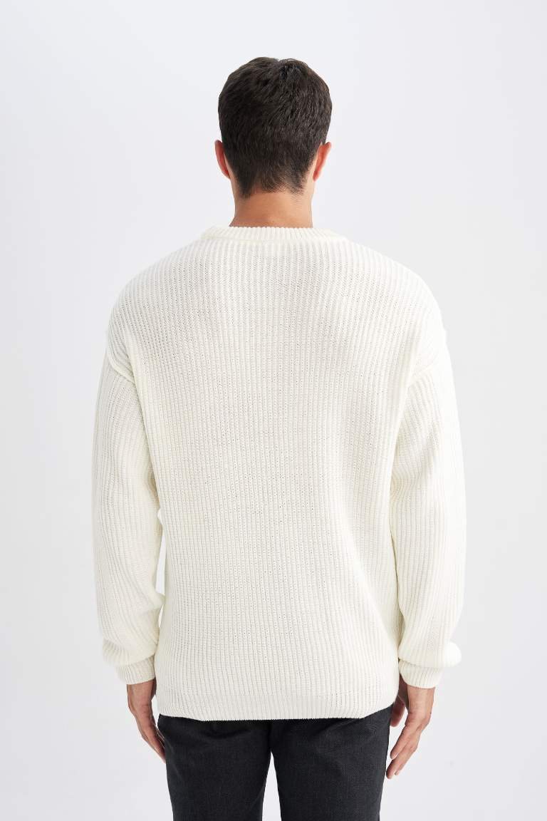 Relax Fit Crew Neck Basic Knitted Pullover