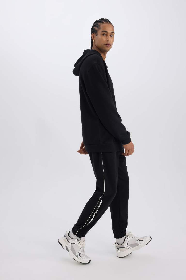 DeFactoFit Kalın Jogger Eşofman Altı NBA Wordmark Standart Fit Cepli Esnek Bantlı Paça