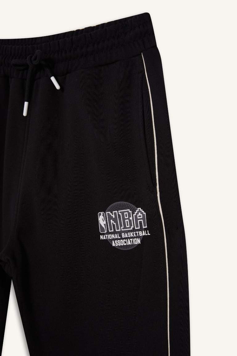 DeFactoFit Kalın Jogger Eşofman Altı NBA Wordmark Standart Fit Cepli Esnek Bantlı Paça