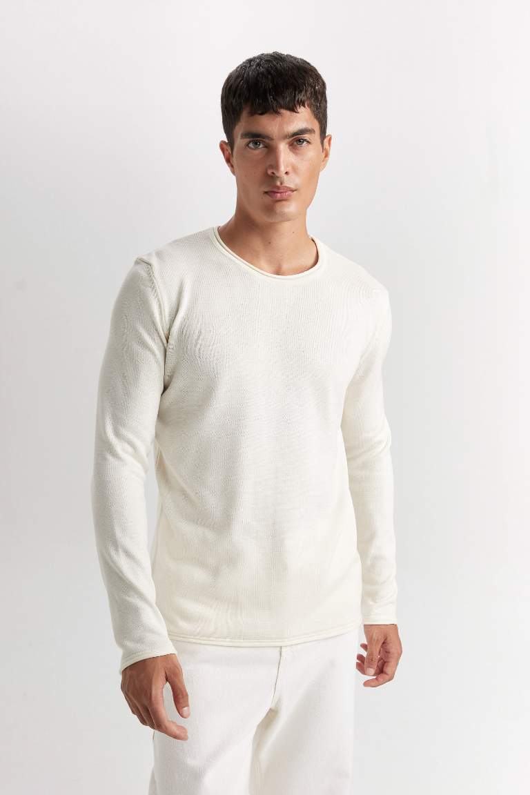 Relax Fit Crew Neck Basic Knitted Pullover