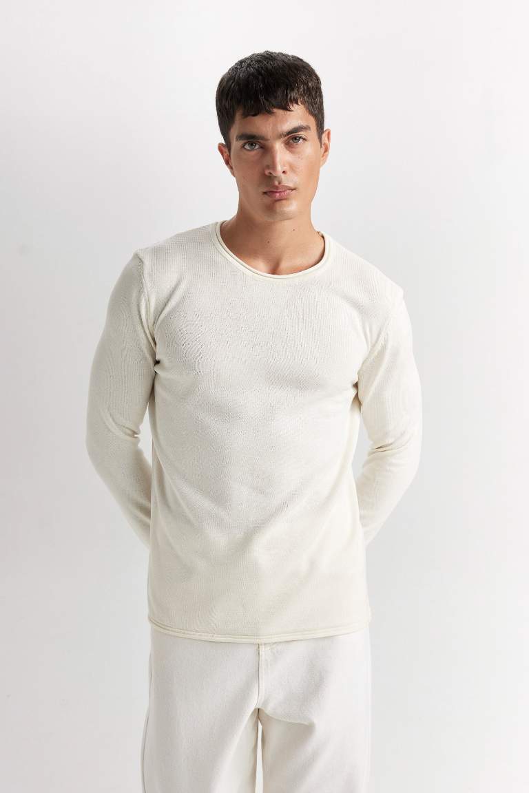 Relax Fit Crew Neck Basic Knitted Pullover