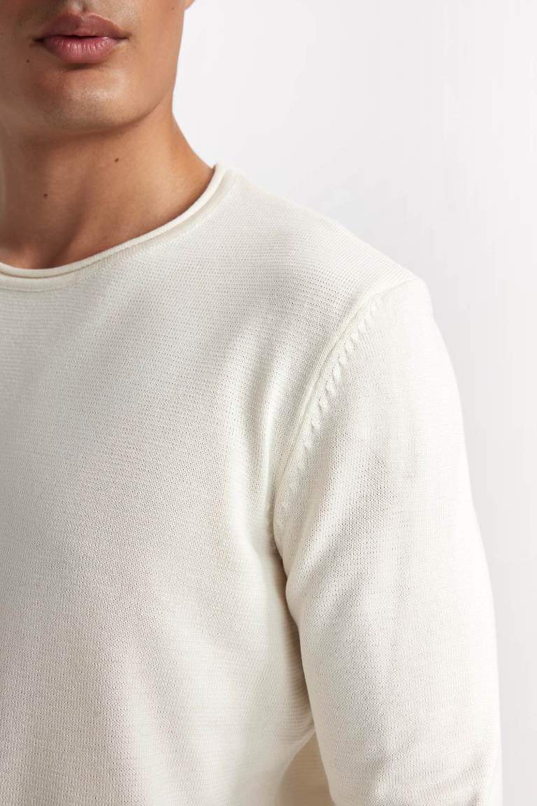 Relax Fit Crew Neck Basic Knitted Pullover