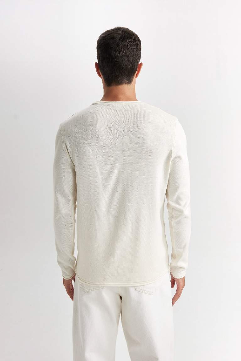 Relax Fit Crew Neck Basic Knitted Pullover