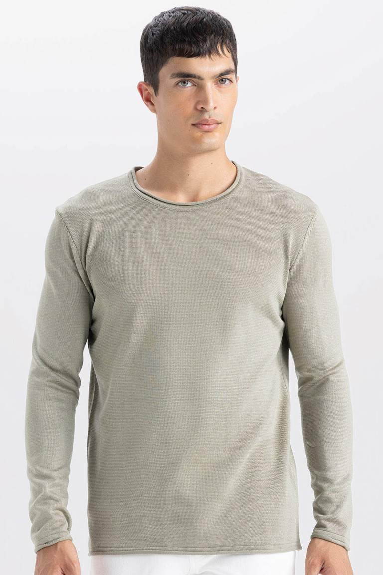 Relax Fit Crew Neck Basic Knitted Pullover