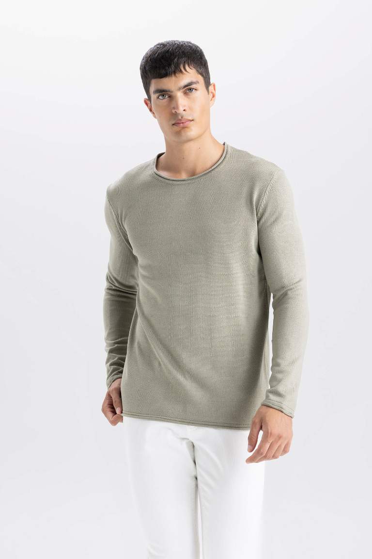 Relax Fit Crew Neck Basic Knitted Pullover