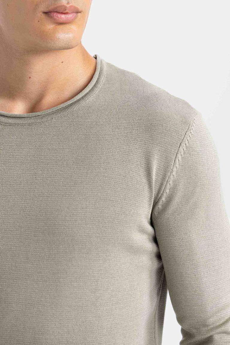 Relax Fit Crew Neck Basic Knitted Pullover