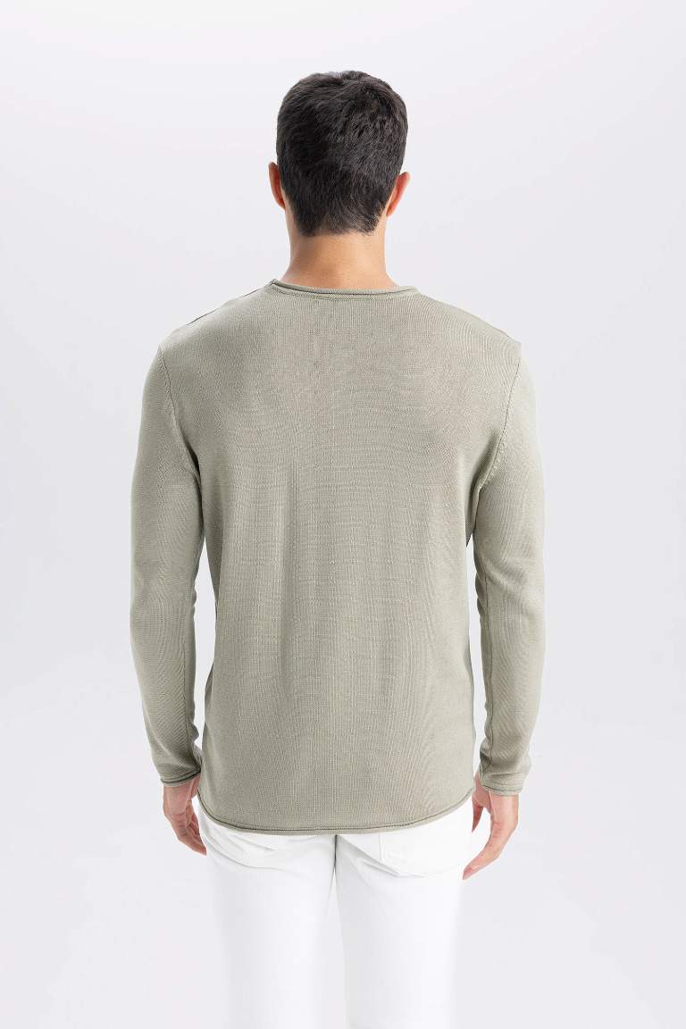 Relax Fit Crew Neck Basic Knitted Pullover