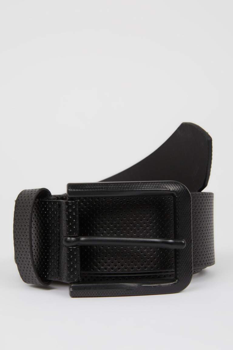 Man Faux Leather Jean Belt