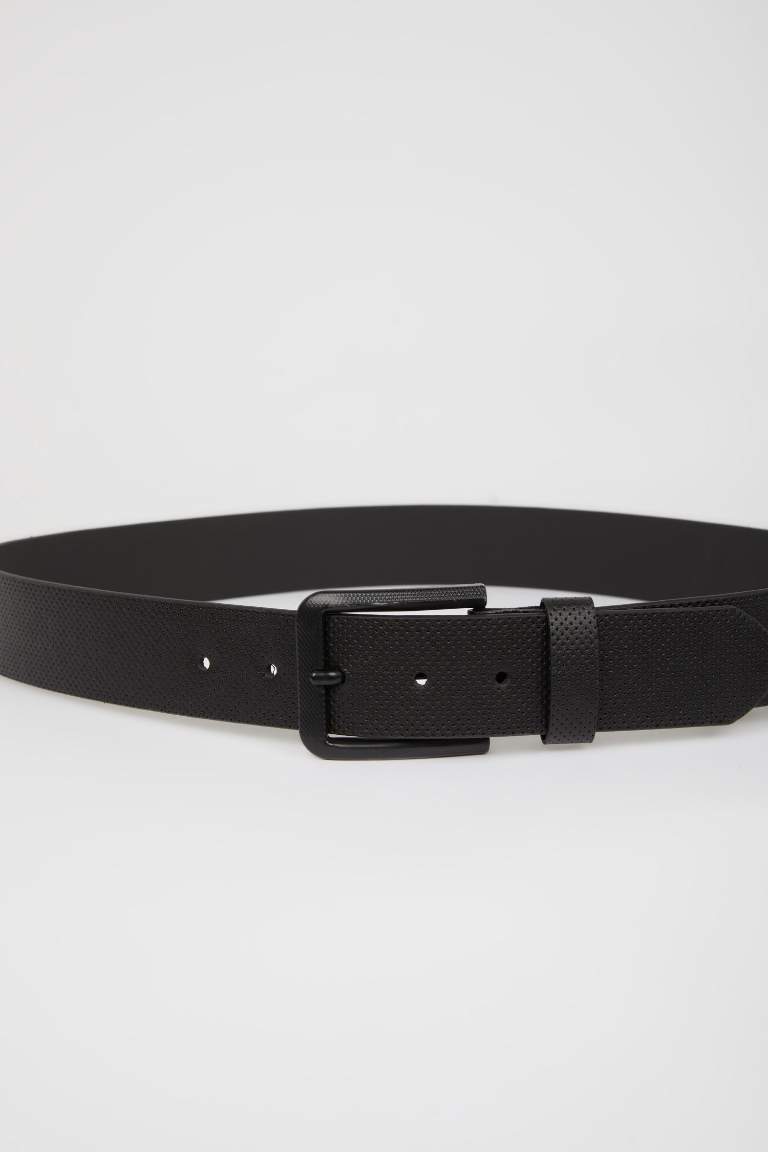 Man Faux Leather Jean Belt