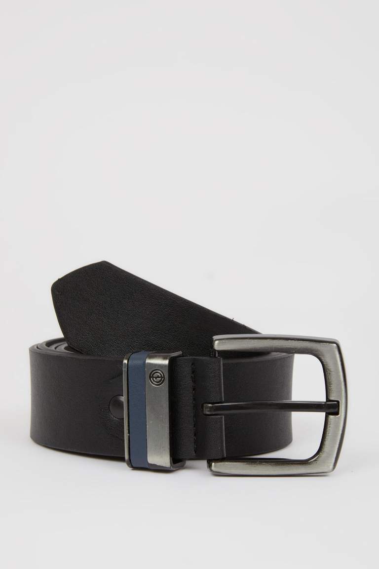 Man Faux Leather Jean Belt