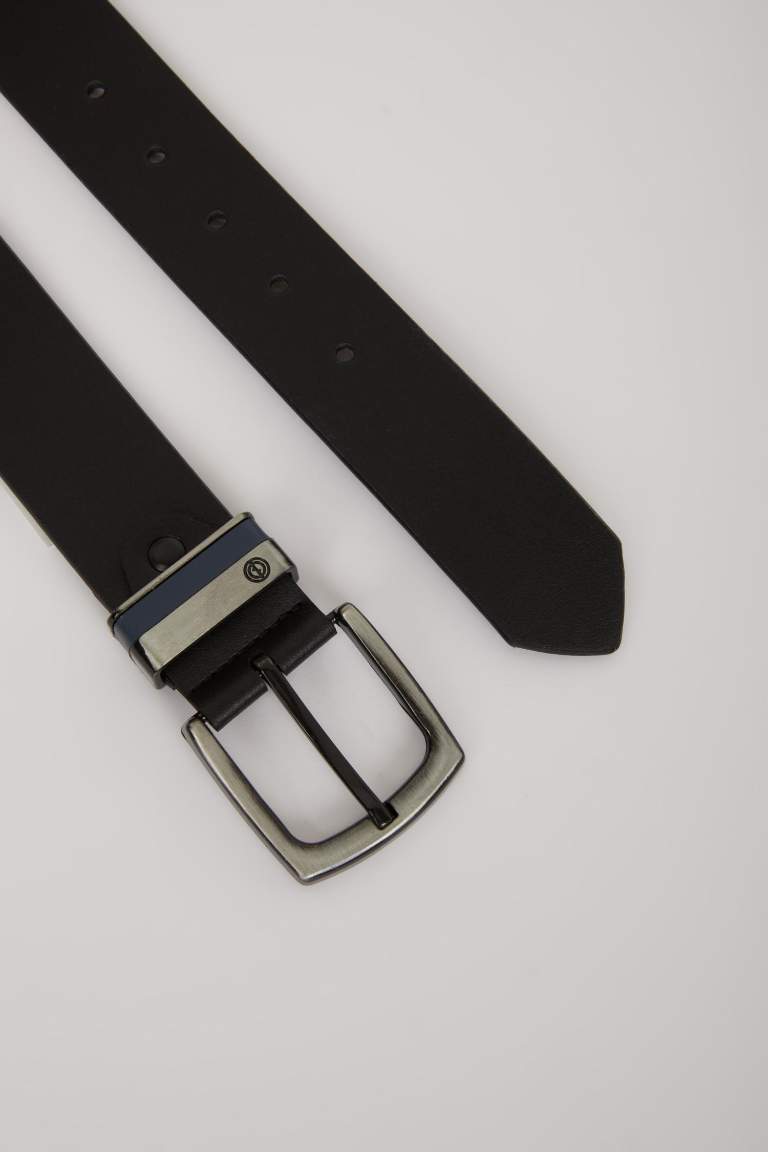 Man Faux Leather Jean Belt