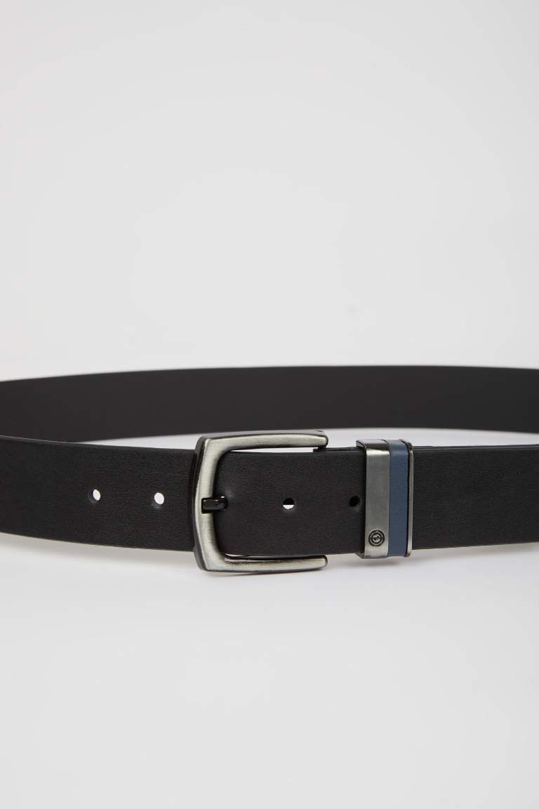 Man Faux Leather Jean Belt