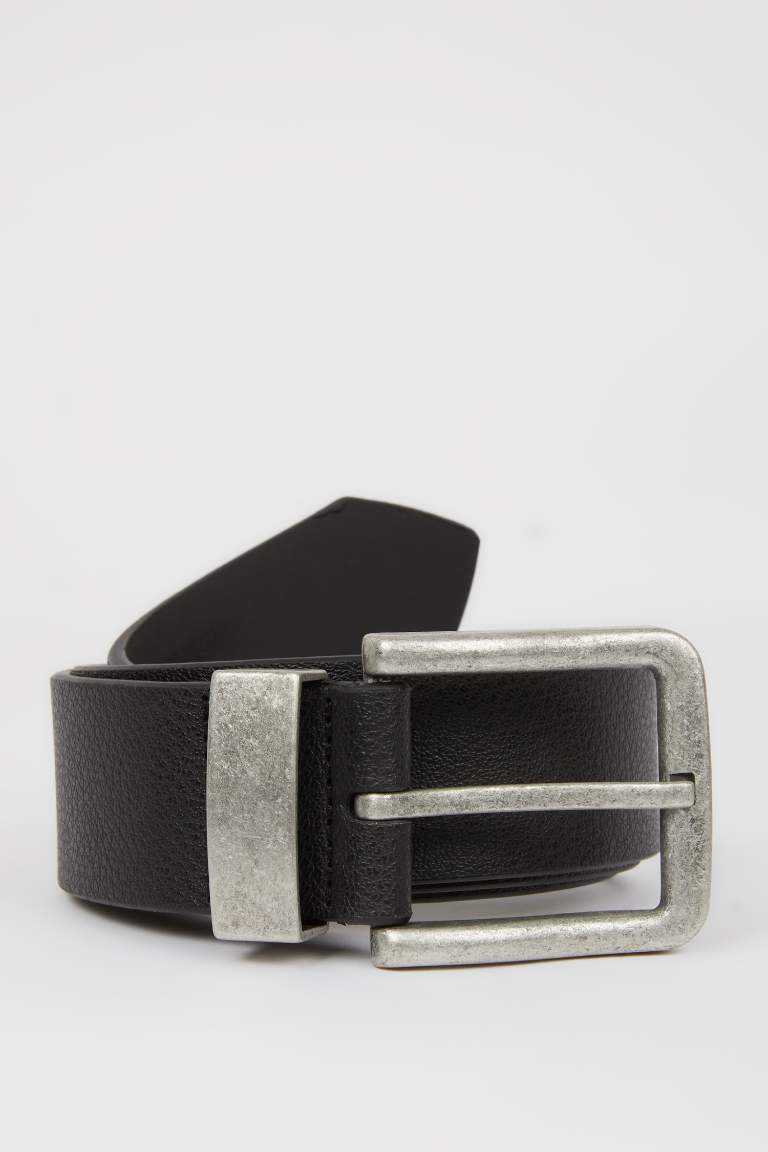 Man Faux Leather Jean Belt