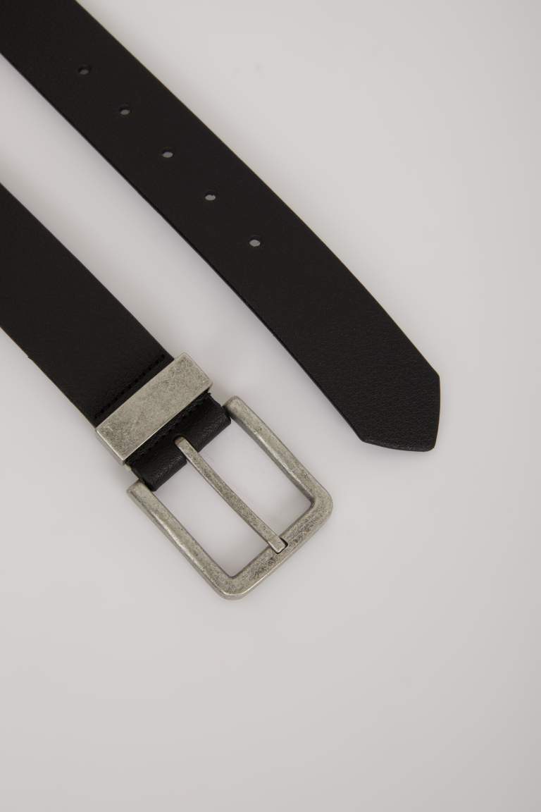 Man Faux Leather Jean Belt