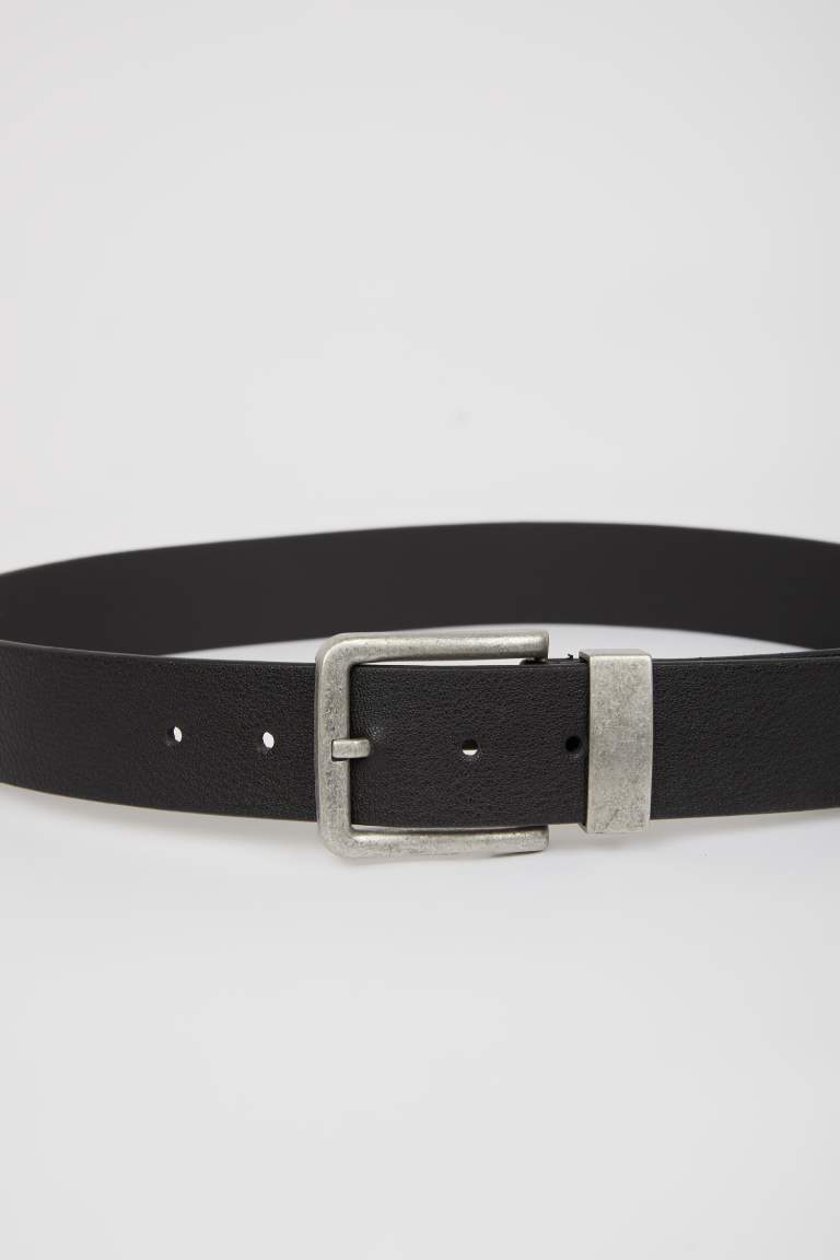 Man Faux Leather Jean Belt