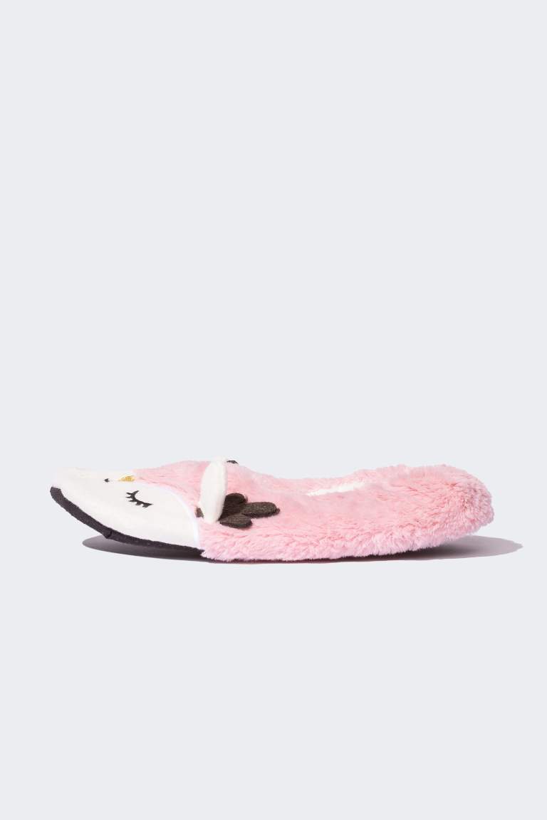 Woman Deer Themed Plush Home Slippers