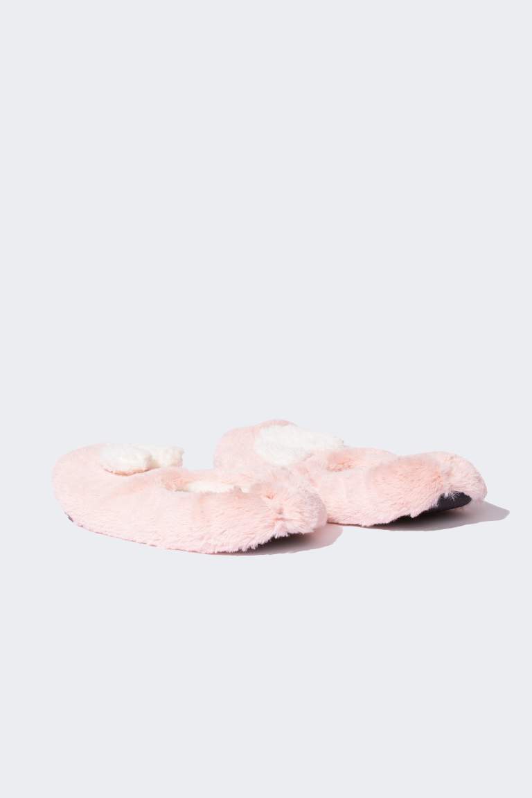 Woman Heart Detailed Plush Home Slippers