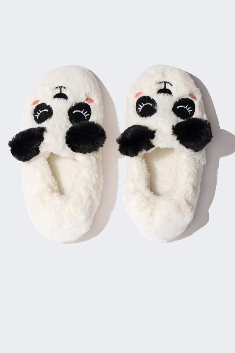 Girl Panda Themed Thick Sole Home Slippers