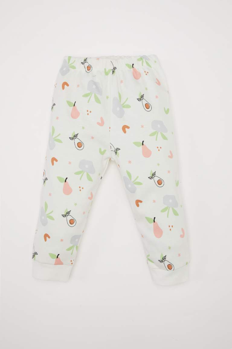 Baby Girl Fruit Patterned Top Bottom 2 Piece Pajama Set