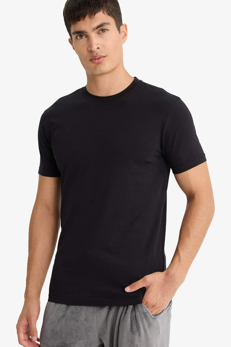 Slim Fit Dar Kesim Bisiklet Yaka Üst
