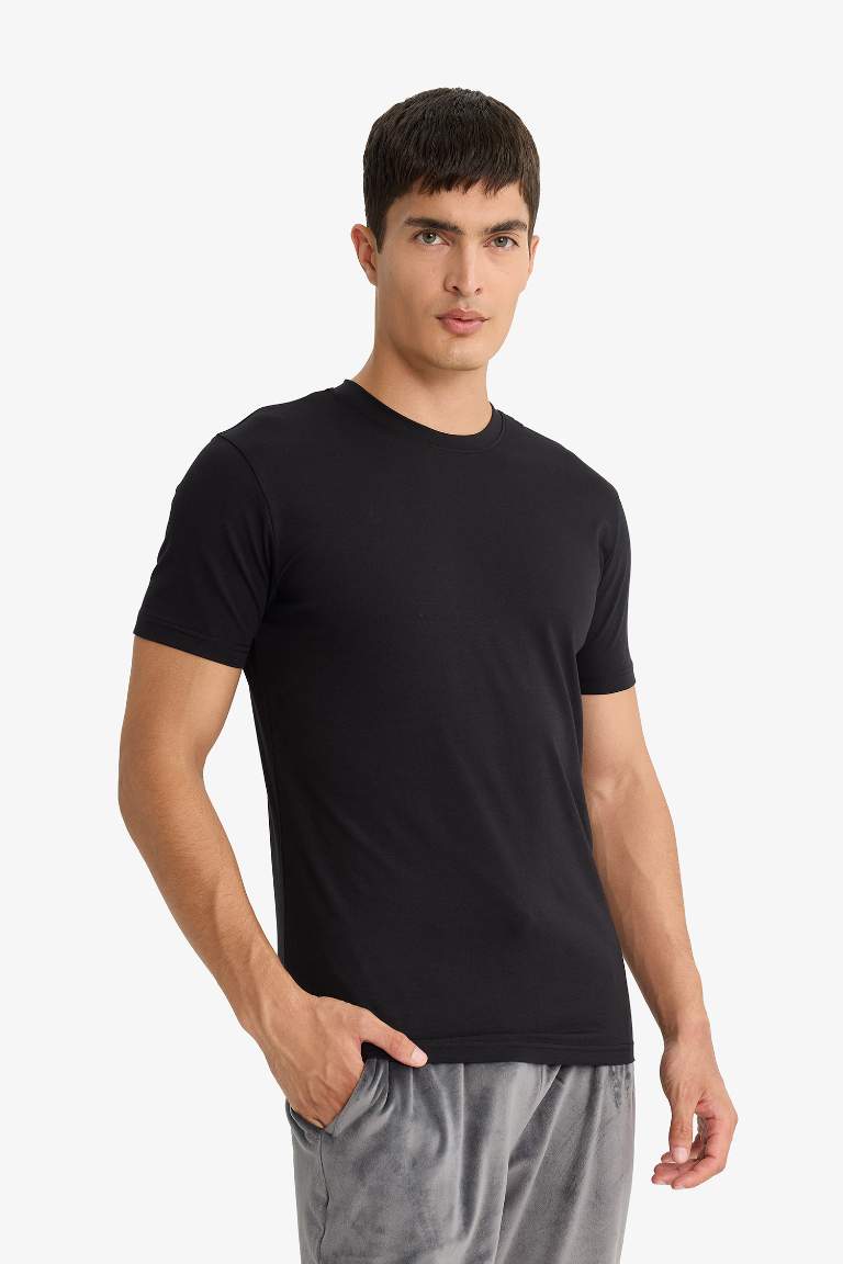 Slim Fit Dar Kesim Bisiklet Yaka Üst