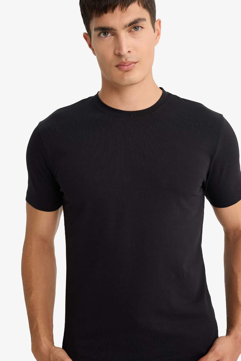 Slim Fit Dar Kesim Bisiklet Yaka Üst