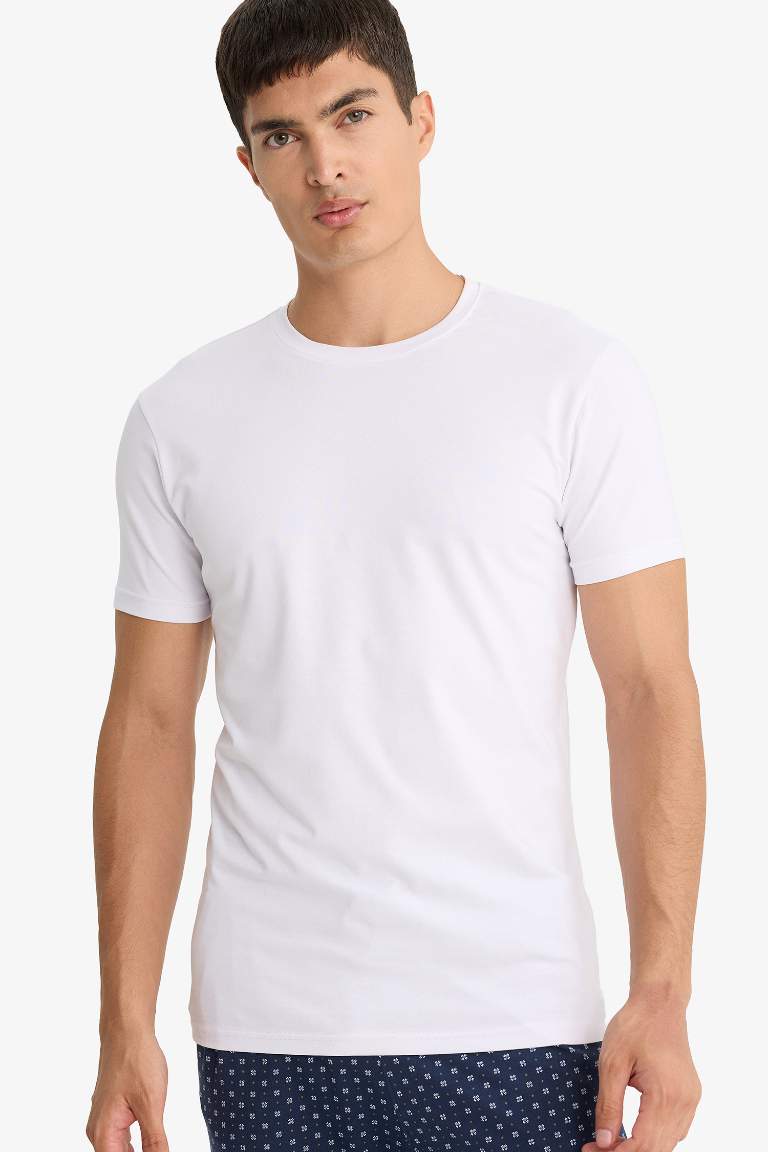 Slim Fit Dar Kesim Bisiklet Yaka Üst